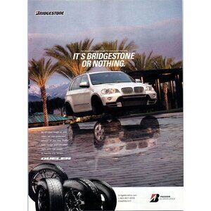 2008 Bridgestone Dueler Tires BMW X5 SUV Vintage Print Ad Palm Trees Wall Art